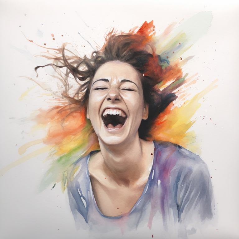 Woman laughing, laughter healing
